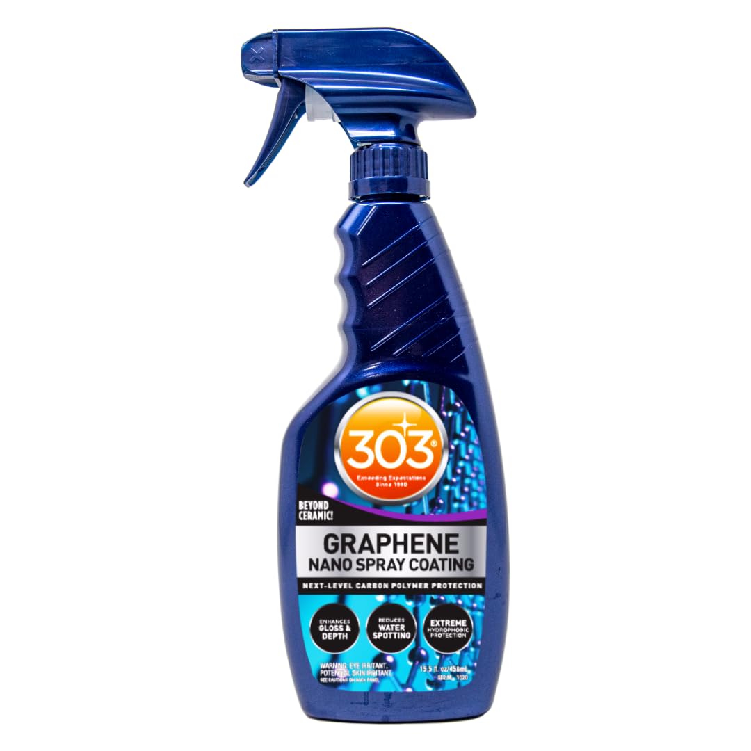 303 Graphene Nano Spray Coating (15.5oz) - 1+ Year High-Gloss Protection, Hydrophobic Water Repellent & UV Resistant Ceramic Alternative