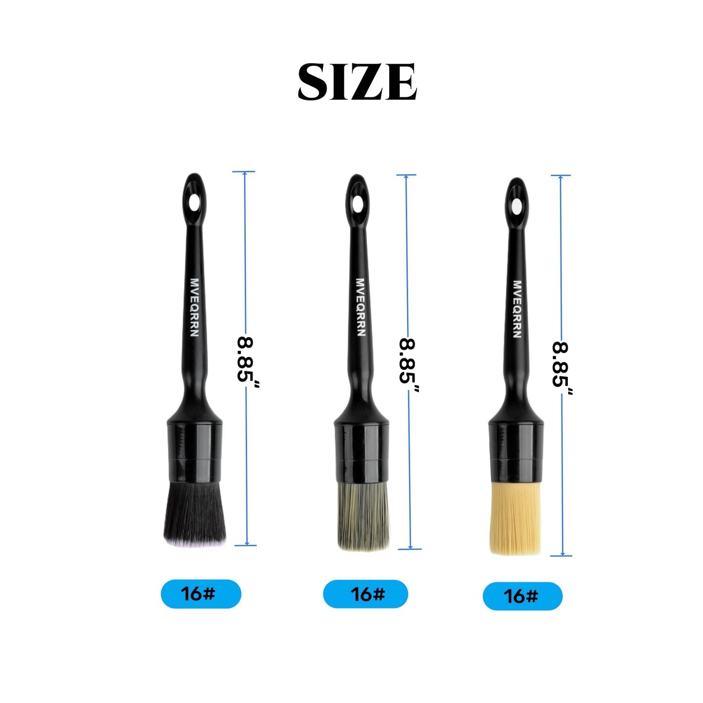 6pc Car Detailing Brush Set: 2 Boar’s Hair, 2 Ultra-Soft & 2 Fine Detail Brushes for Interior Leather, Air Vents, Trim & Exterior Cleaning