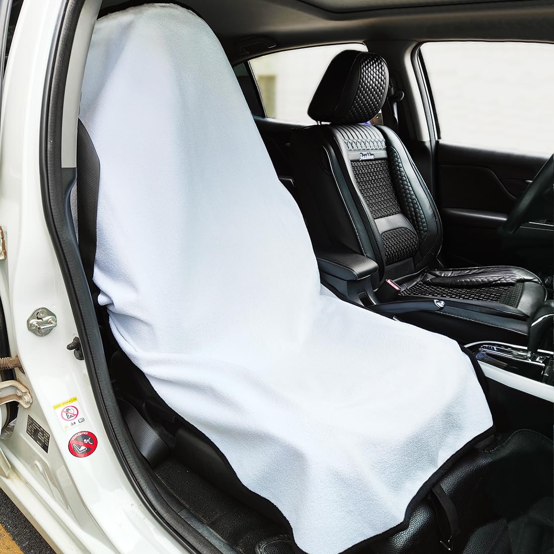 Waterproof Car Seat Cover for Athletes - Sweat-Proof Towel Bucket Seat Protector for Post-Gym, Running, Swimming & Beach - Universal Fit, Black