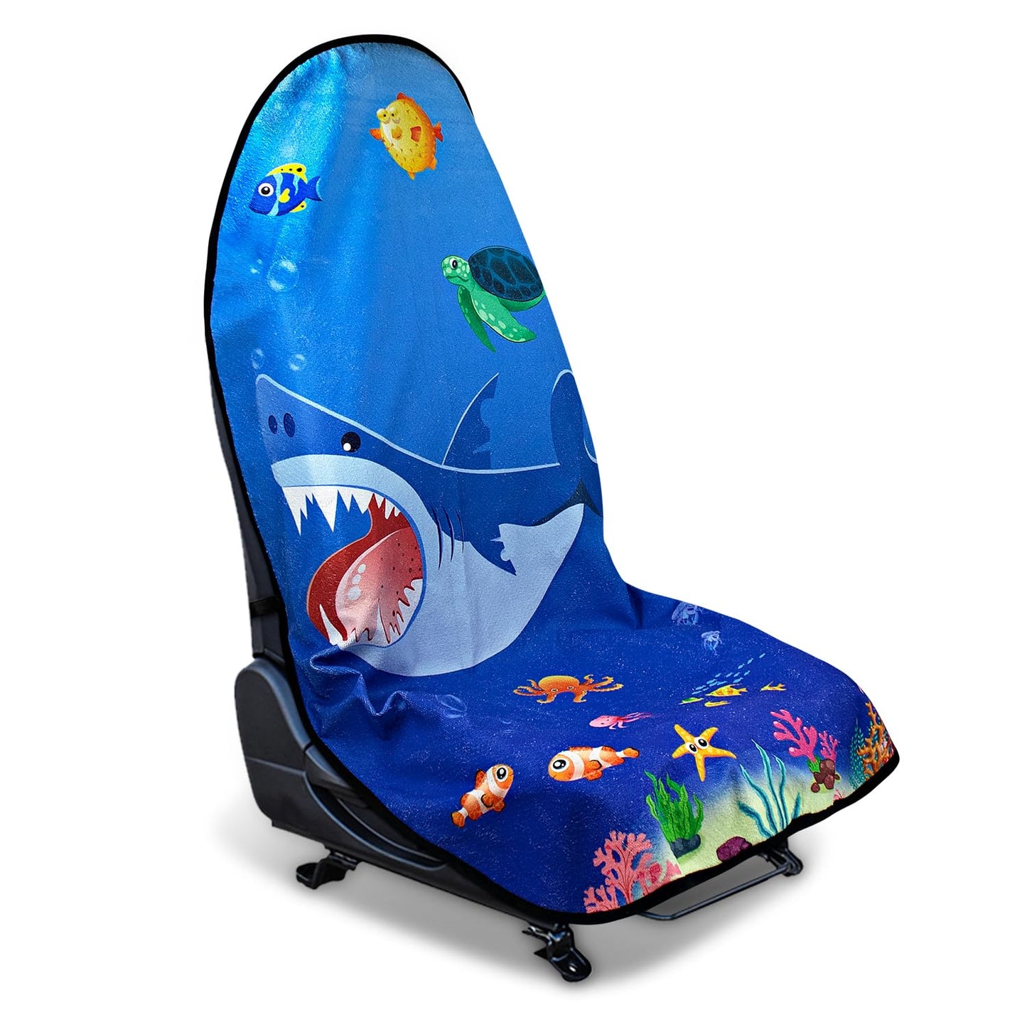 Waterproof Car Seat Cover for Athletes - Sweat-Proof Towel Bucket Seat Protector for Post-Gym, Running, Swimming & Beach - Universal Fit, Black