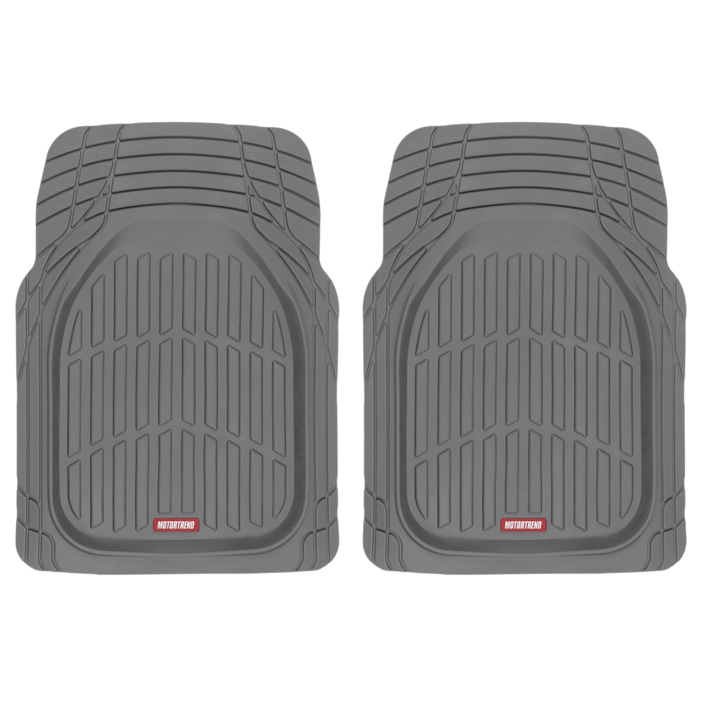 Motor Trend FlexTough All-Weather Floor Mats - Black Deep Dish Waterproof Trim-to-Fit Rubber Liners for Cars, Trucks & SUVs (4-Piece Set)