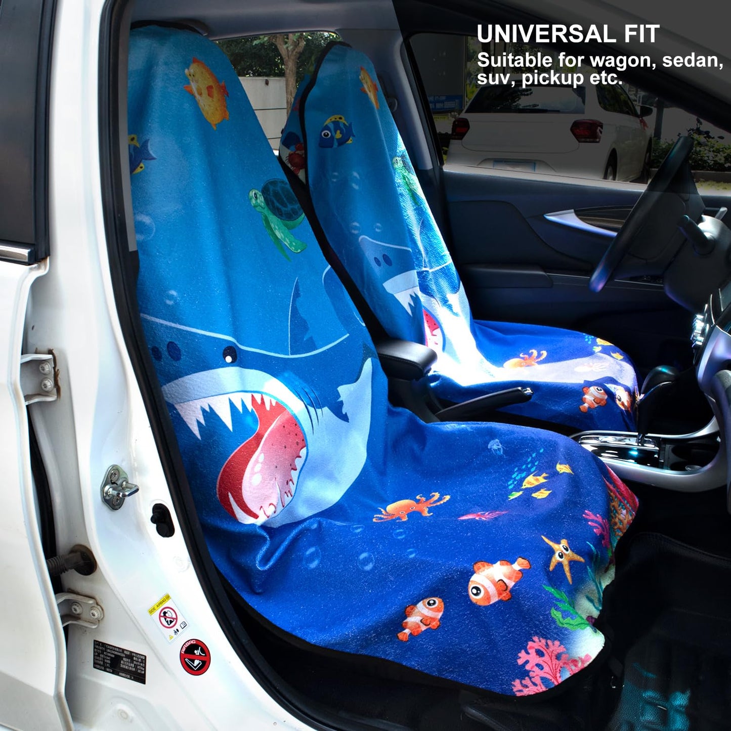 Waterproof Car Seat Cover for Athletes - Sweat-Proof Towel Bucket Seat Protector for Post-Gym, Running, Swimming & Beach - Universal Fit, Black