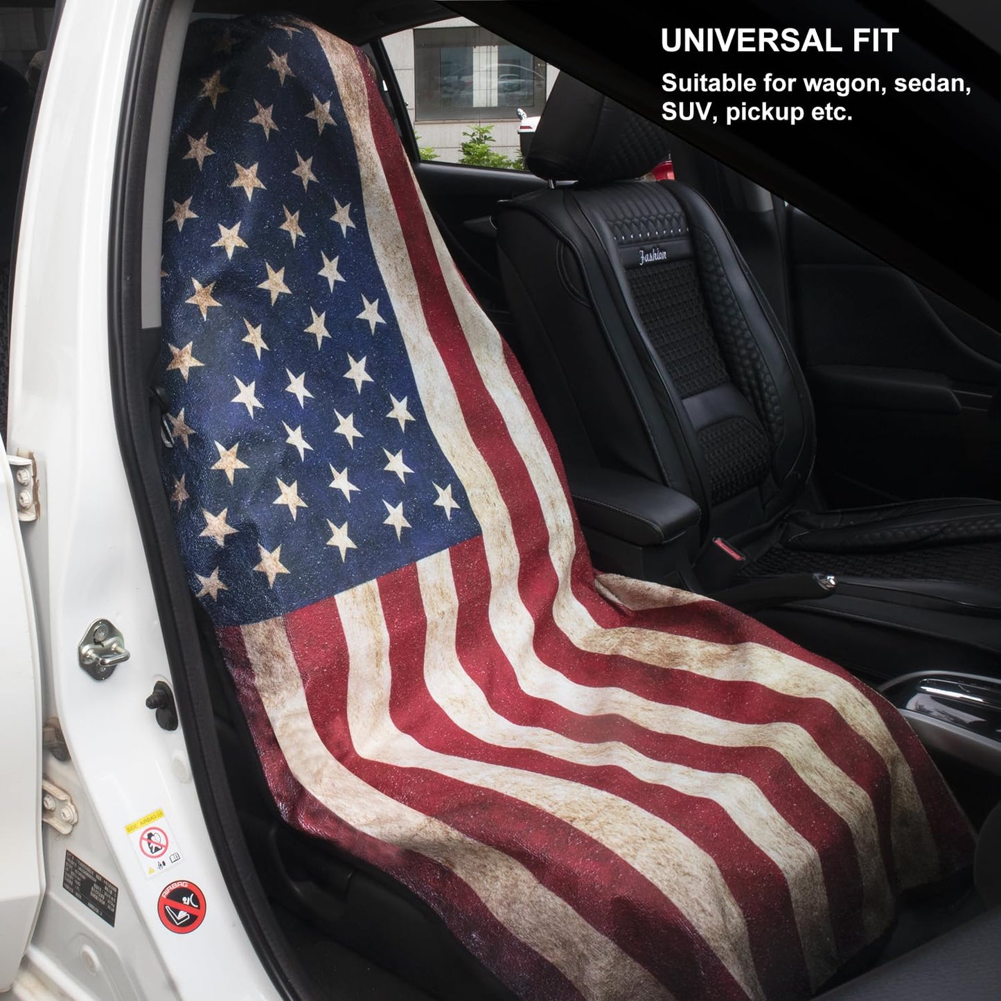 Waterproof Car Seat Cover for Athletes - Sweat-Proof Towel Bucket Seat Protector for Post-Gym, Running, Swimming & Beach - Universal Fit, Black