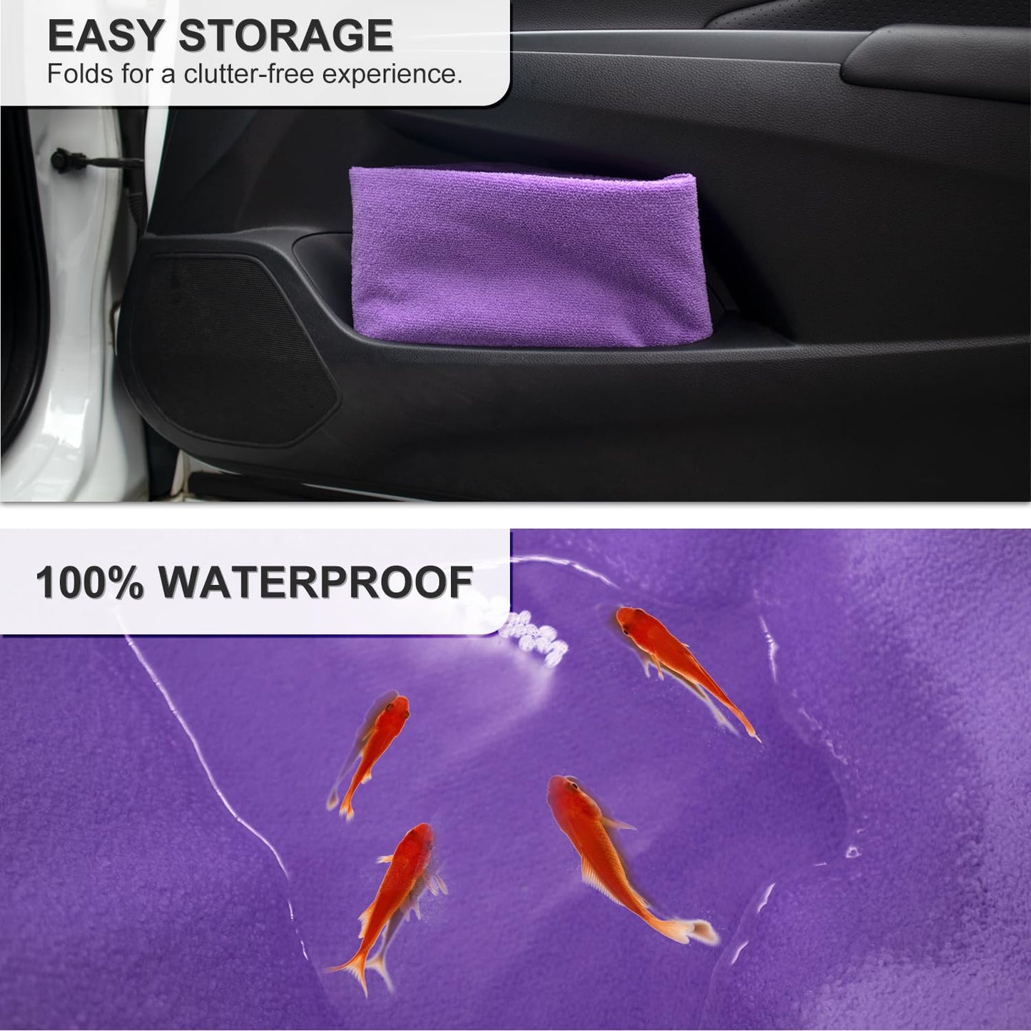Waterproof Car Seat Cover for Athletes - Sweat-Proof Towel Bucket Seat Protector for Post-Gym, Running, Swimming & Beach - Universal Fit, Black