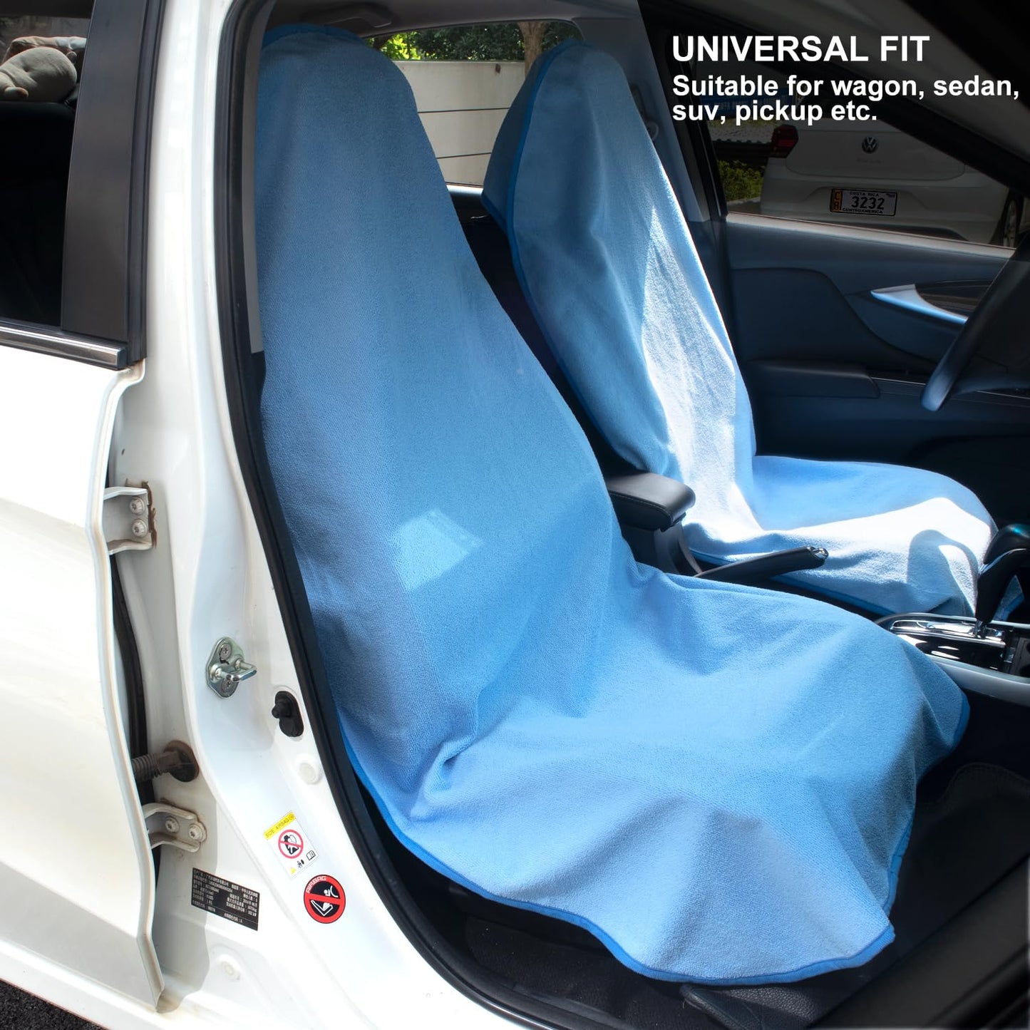 Waterproof Car Seat Cover for Athletes - Sweat-Proof Towel Bucket Seat Protector for Post-Gym, Running, Swimming & Beach - Universal Fit, Black