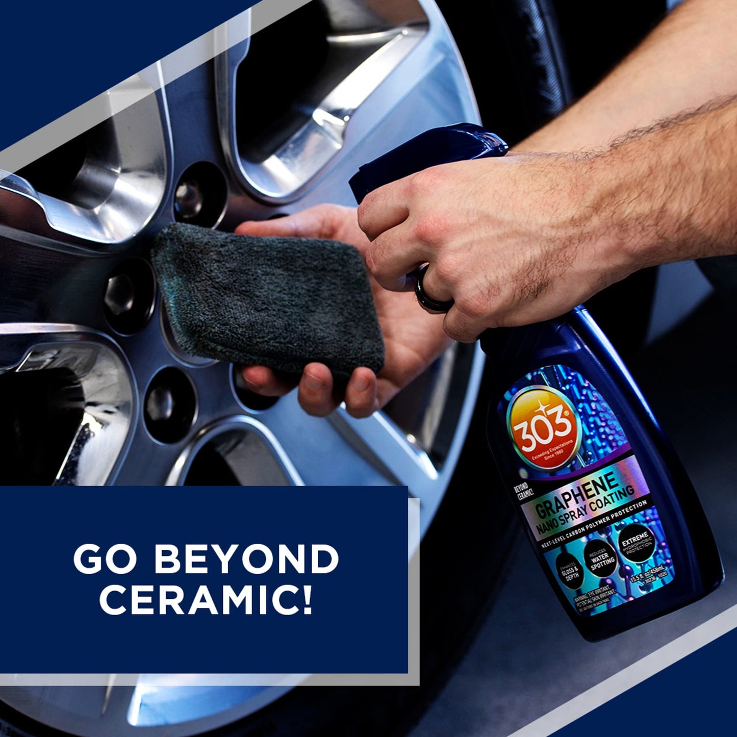 303 Graphene Nano Spray Coating (15.5oz) - 1+ Year High-Gloss Protection, Hydrophobic Water Repellent & UV Resistant Ceramic Alternative