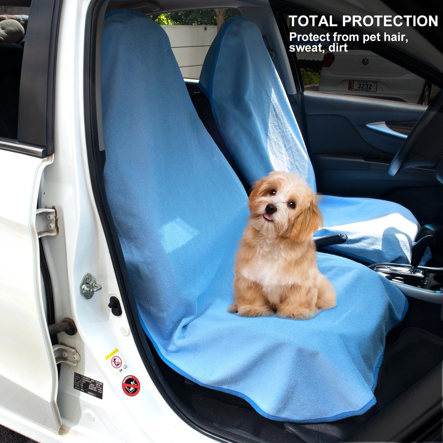 Waterproof Car Seat Cover for Athletes - Sweat-Proof Towel Bucket Seat Protector for Post-Gym, Running, Swimming & Beach - Universal Fit, Black