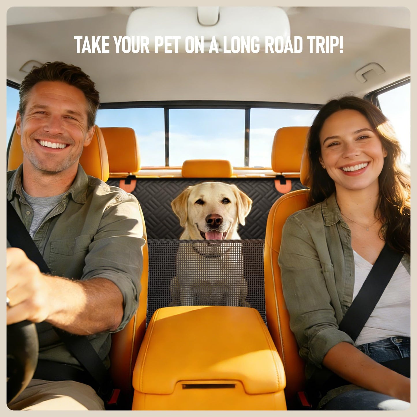 PROZAR Dog Car Seat Cover - Hard Bottom Back Seat Extender for Dogs, Supports 400lbs - Waterproof Pet Hammock for Car, SUV & Trucks (Black)