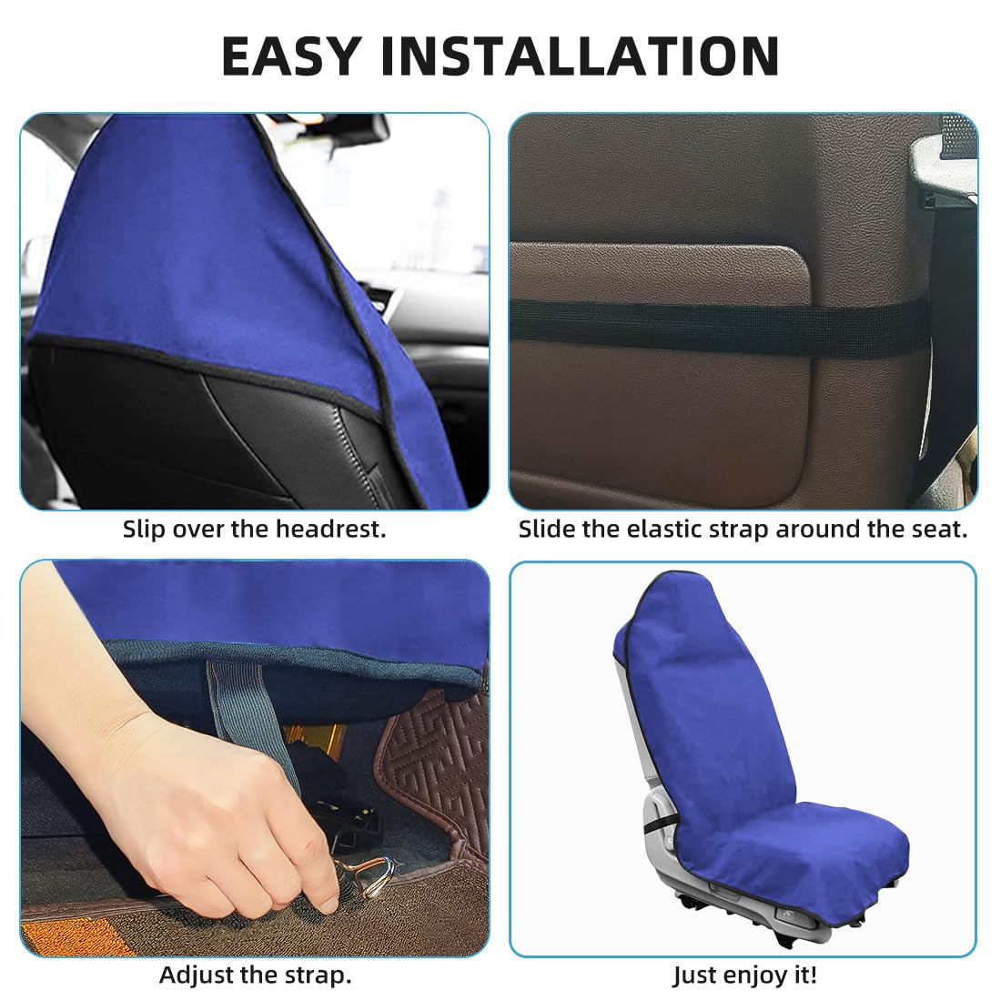 Waterproof Car Seat Cover for Athletes - Sweat-Proof Towel Bucket Seat Protector for Post-Gym, Running, Swimming & Beach - Universal Fit, Black