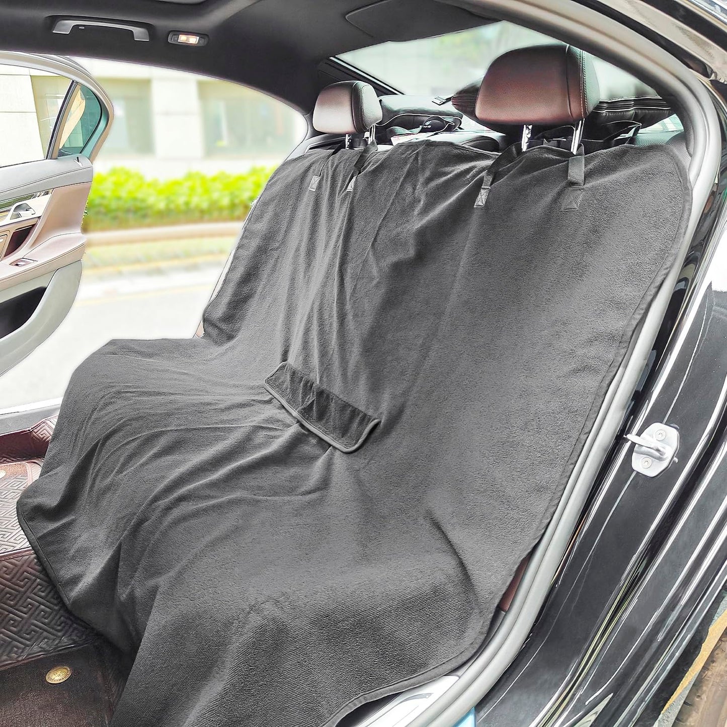 Waterproof Car Seat Cover for Athletes - Sweat-Proof Towel Bucket Seat Protector for Post-Gym, Running, Swimming & Beach - Universal Fit, Black