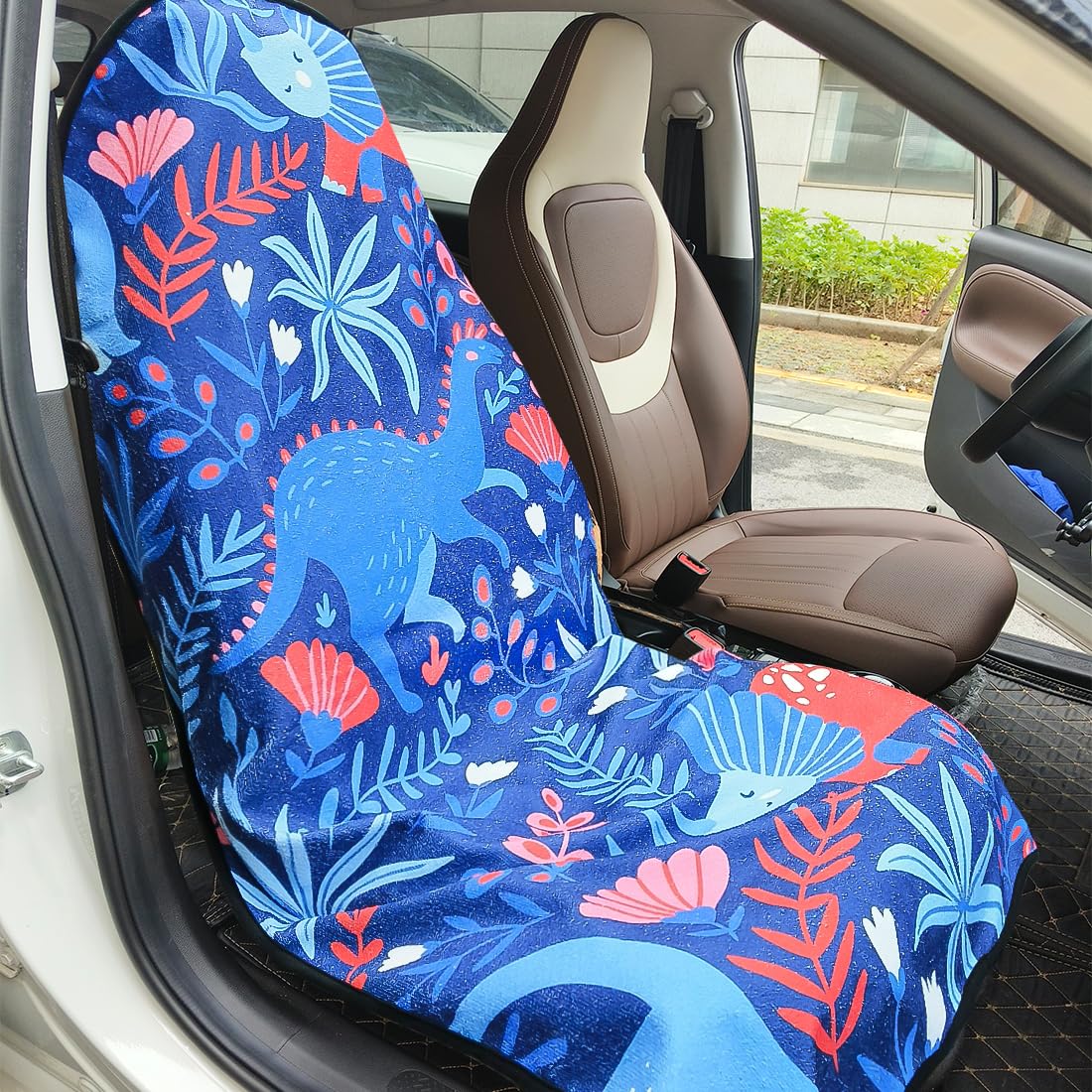 Waterproof Car Seat Cover for Athletes - Sweat-Proof Towel Bucket Seat Protector for Post-Gym, Running, Swimming & Beach - Universal Fit, Black