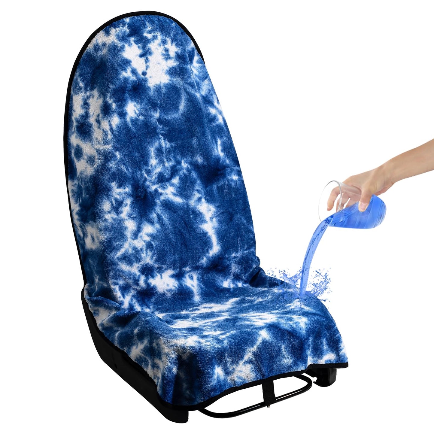 Waterproof Car Seat Cover for Athletes - Sweat-Proof Towel Bucket Seat Protector for Post-Gym, Running, Swimming & Beach - Universal Fit, Black