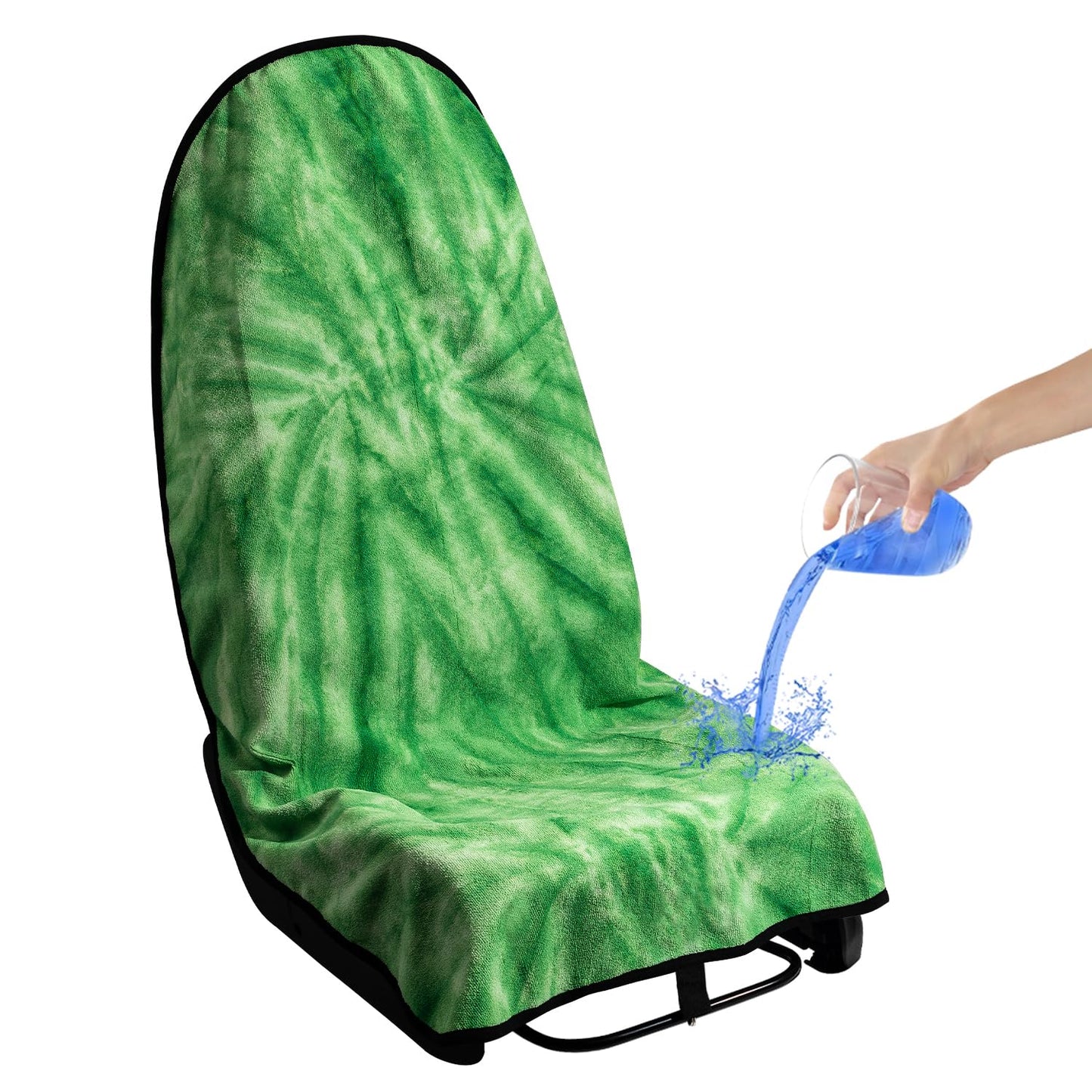 Waterproof Car Seat Cover for Athletes - Sweat-Proof Towel Bucket Seat Protector for Post-Gym, Running, Swimming & Beach - Universal Fit, Black