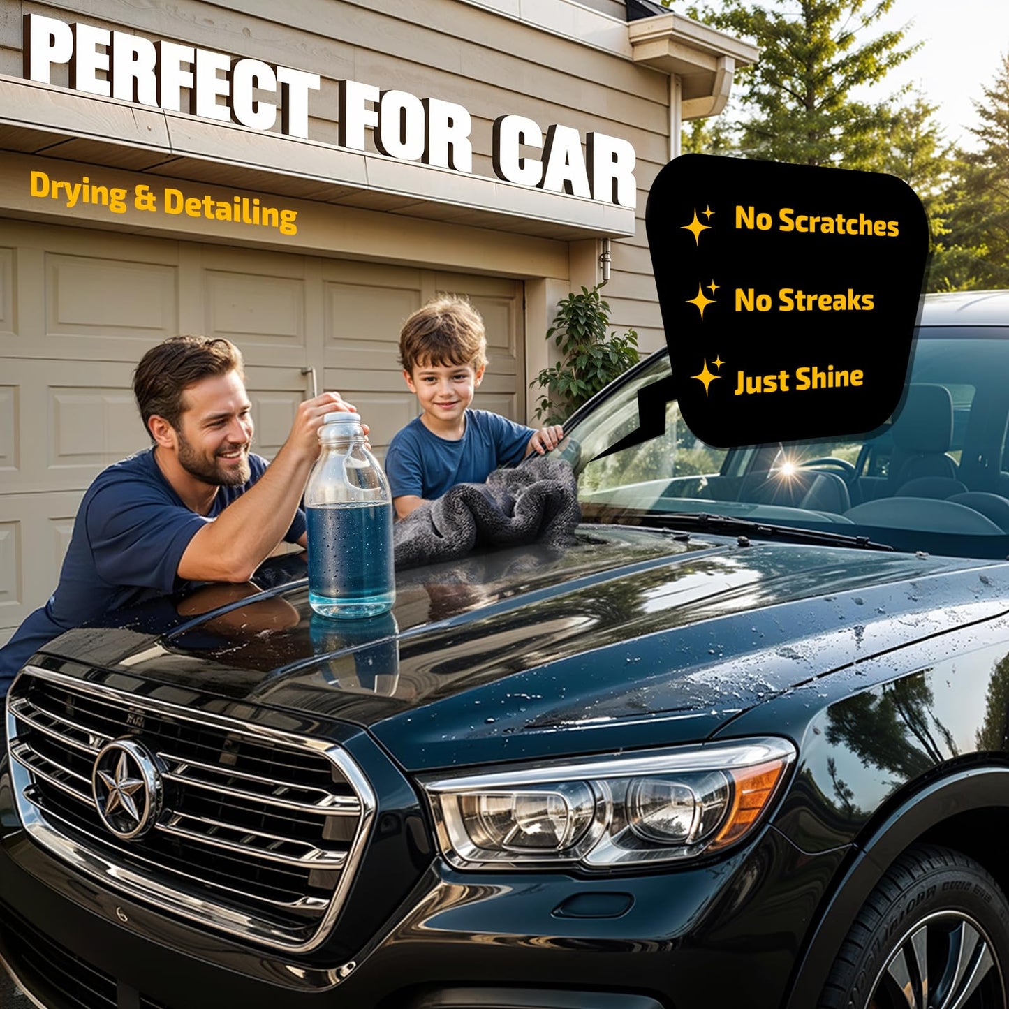 2-Pack 1200 GSM Car Drying Towels - 36"x24" Double-Twist Microfiber, Ultra-Absorbent & Scratch-Free Edgeless Design