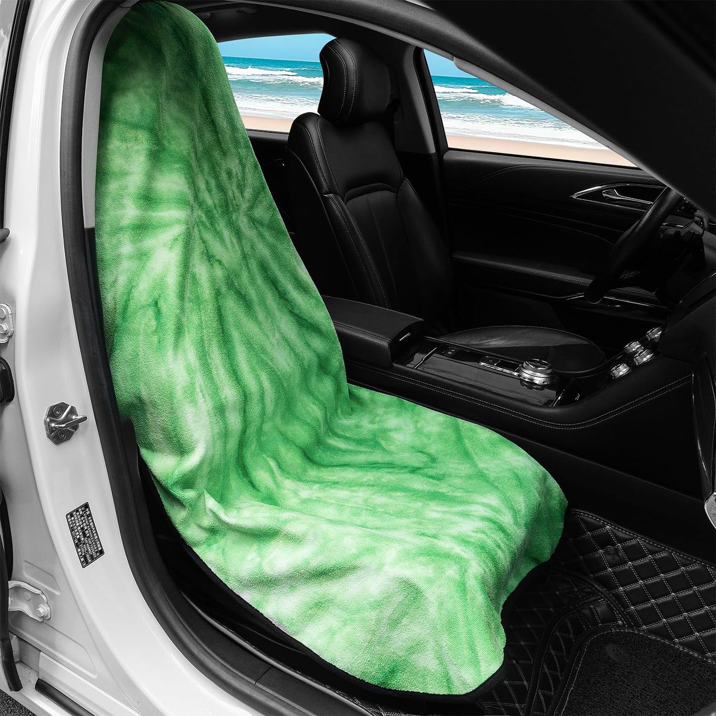 Waterproof Car Seat Cover for Athletes - Sweat-Proof Towel Bucket Seat Protector for Post-Gym, Running, Swimming & Beach - Universal Fit, Black