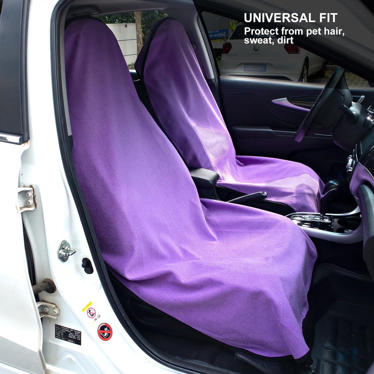 Waterproof Car Seat Cover for Athletes - Sweat-Proof Towel Bucket Seat Protector for Post-Gym, Running, Swimming & Beach - Universal Fit, Black