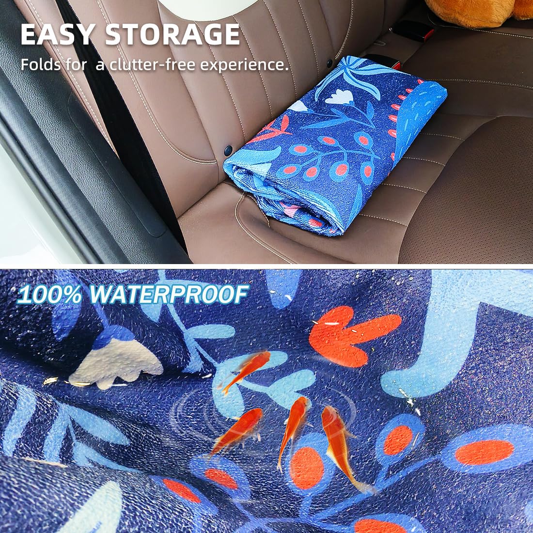 Waterproof Car Seat Cover for Athletes - Sweat-Proof Towel Bucket Seat Protector for Post-Gym, Running, Swimming & Beach - Universal Fit, Black