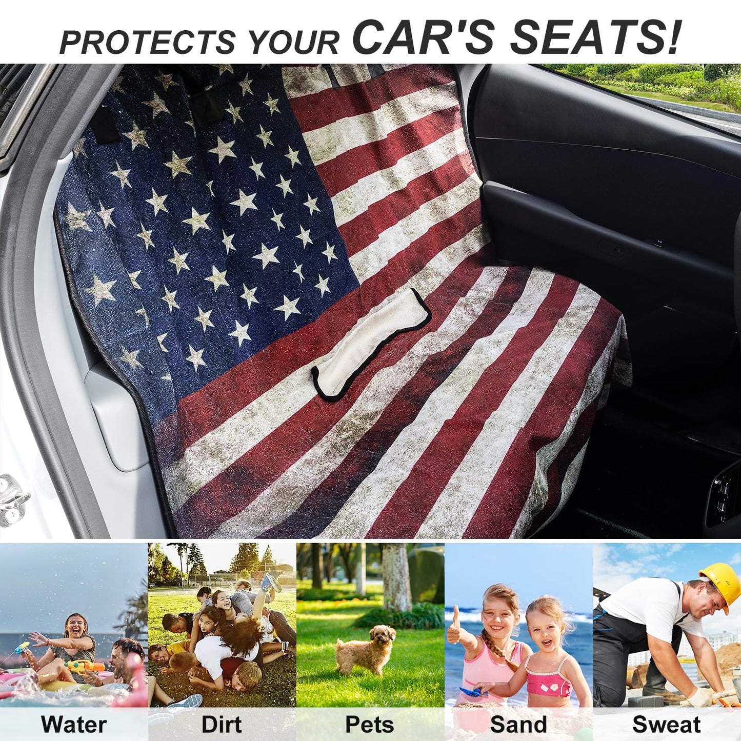 Waterproof Car Seat Cover for Athletes - Sweat-Proof Towel Bucket Seat Protector for Post-Gym, Running, Swimming & Beach - Universal Fit, Black