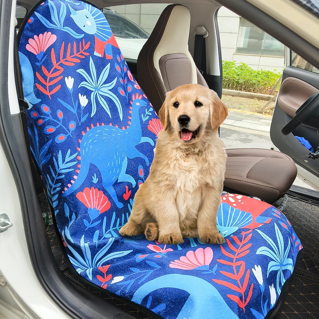 Waterproof Car Seat Cover for Athletes - Sweat-Proof Towel Bucket Seat Protector for Post-Gym, Running, Swimming & Beach - Universal Fit, Black