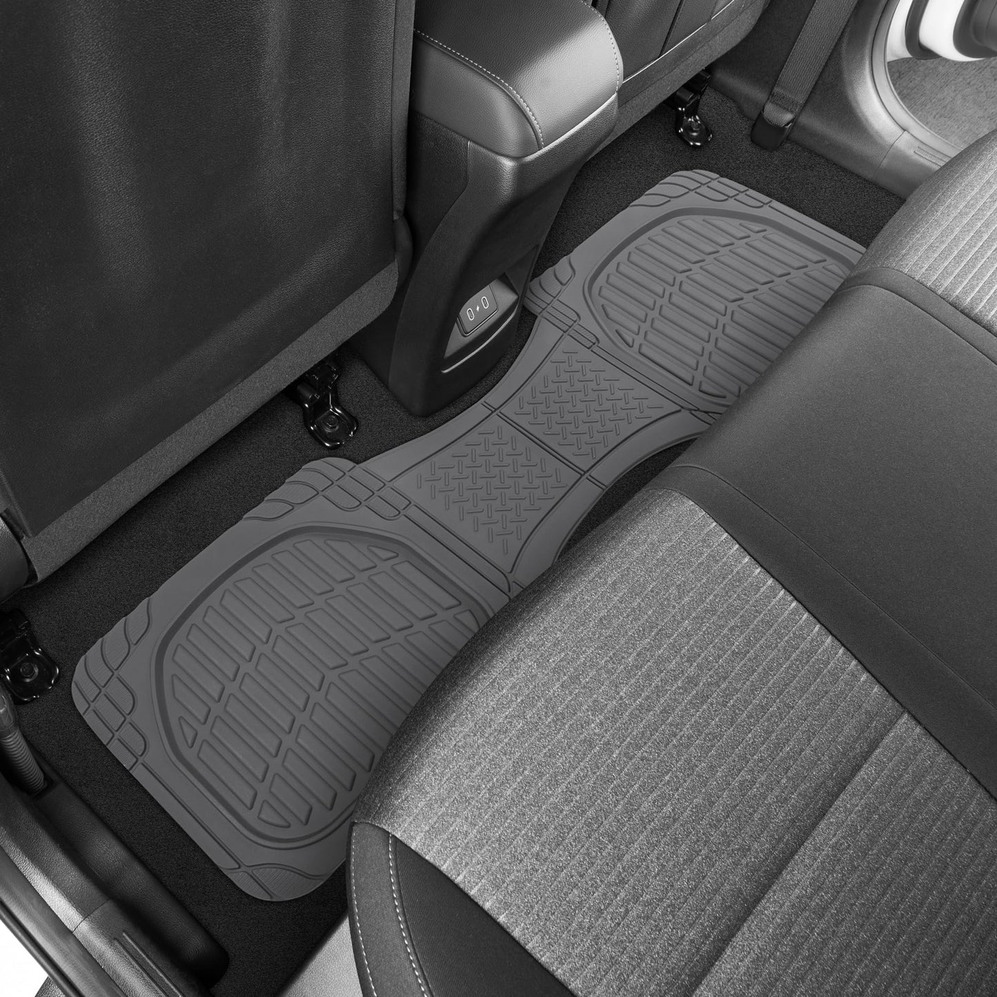 Motor Trend FlexTough All-Weather Floor Mats - Black Deep Dish Waterproof Trim-to-Fit Rubber Liners for Cars, Trucks & SUVs (4-Piece Set)