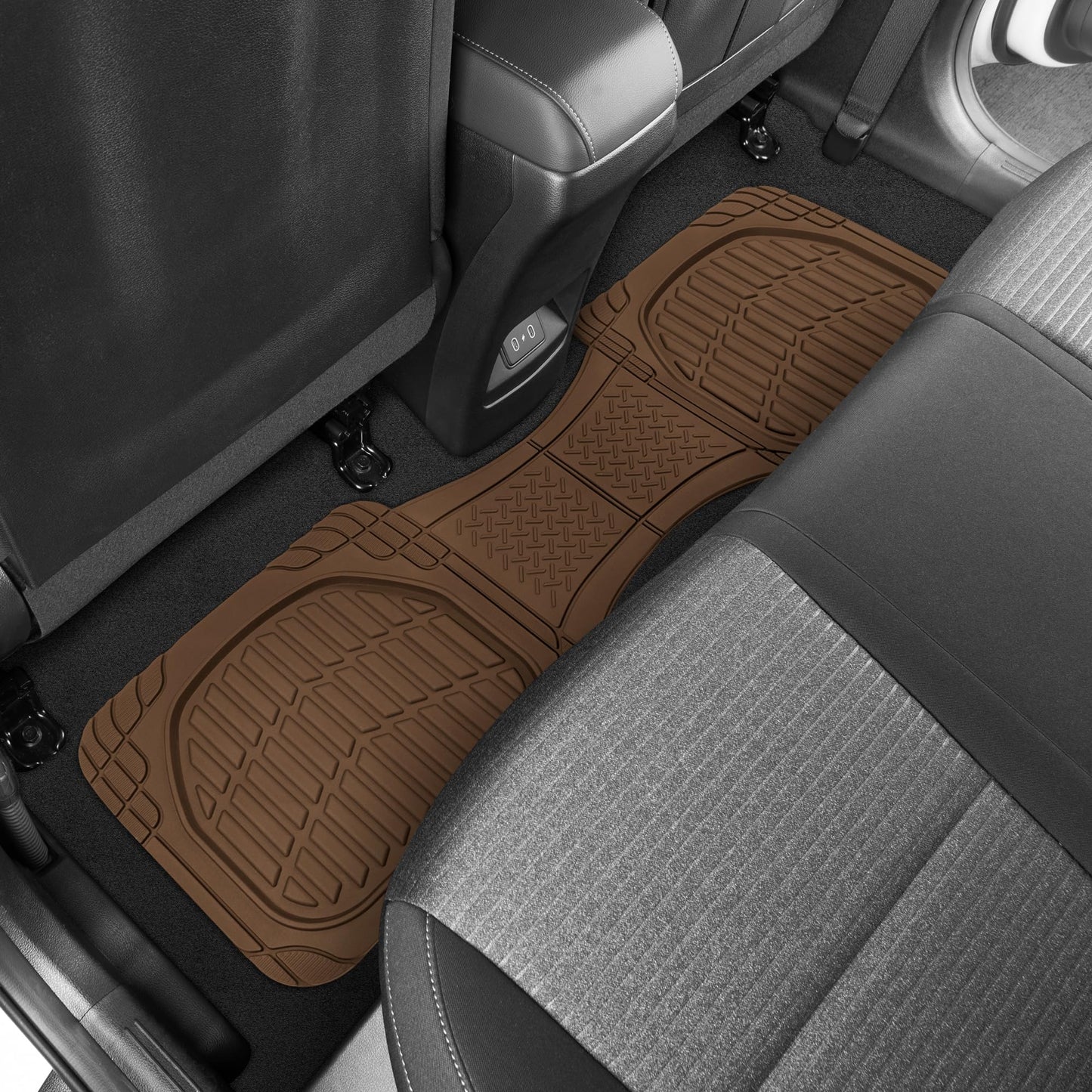 Motor Trend FlexTough All-Weather Floor Mats - Black Deep Dish Waterproof Trim-to-Fit Rubber Liners for Cars, Trucks & SUVs (4-Piece Set)