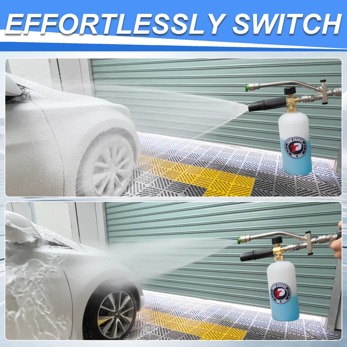 Tool Daily Foam Cannon with 1/4 Inch Quick Connector, 1 Liter, 5 Pressure Washer Nozzle Tips